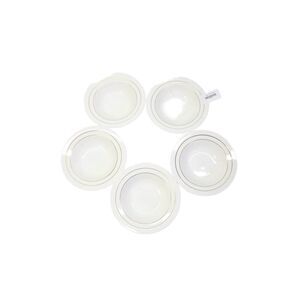 Sasaki by Vignelli White Porcelain Gold Accent Saturn Cereal Bowls Set of 5